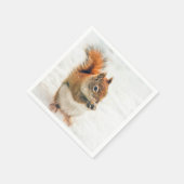 かわいいリス食べリクルナッツ スタンダードカクテルナプキン (角)