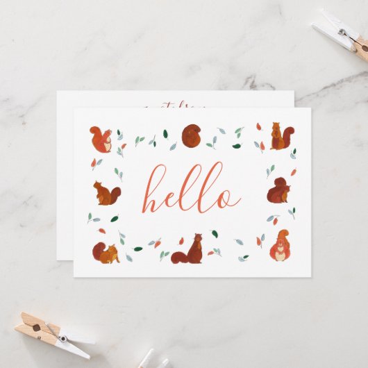 かわいいリス カード (正面/裏面インサイチュ)