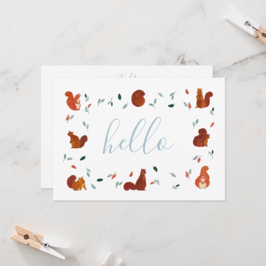 かわいいリス カード (正面/裏面インサイチュ)