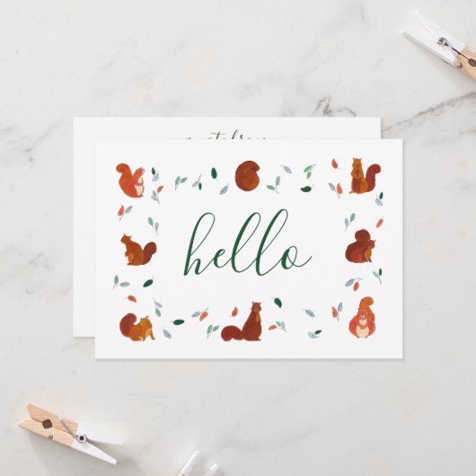 かわいいリス カード (正面/裏面インサイチュ)