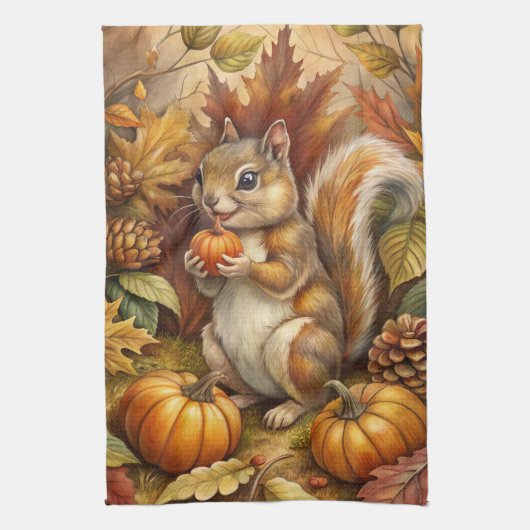 かわいいリス キッチンタオル (縦)