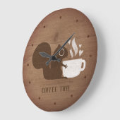 かわいいリス(コーヒー入り) |動物お洒落アート ラージ壁時計 (傾斜)