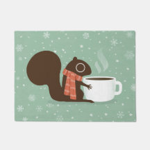 かわいいリス コーヒー好きの森の冬の休日