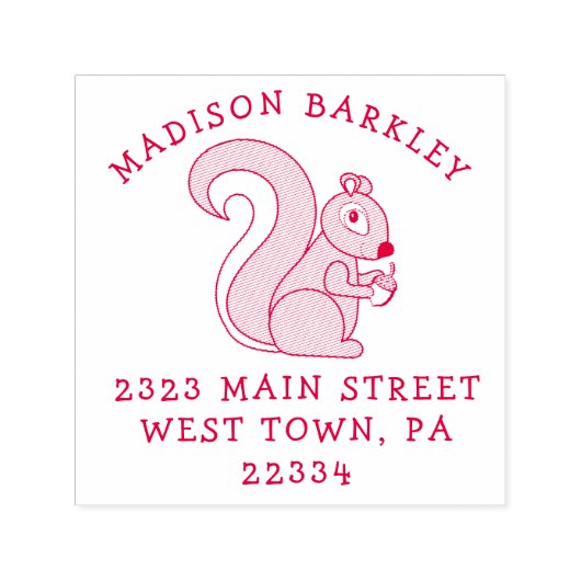 かわいいリス セルフインキングスタンプ (デザイン)