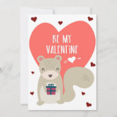 かわいいリス バレンタインの挨拶 カード (正面)