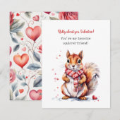かわいいリス バレンタインカード 子供用 シーズンカード (正面/裏面)