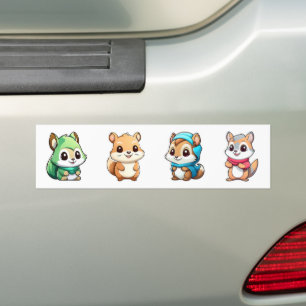 かわいいリス バンパーステッカー
