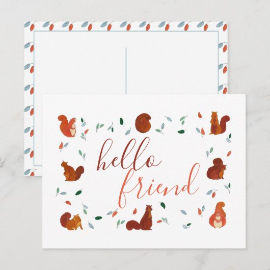 かわいいリス ポストカード (正面/裏面)