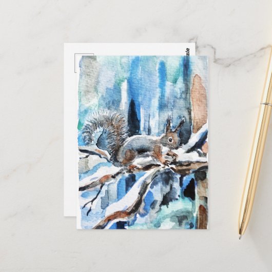 かわいいリス ポストカード (正面/裏面インサイチュ)
