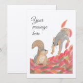 かわいいリス　感謝のカード サンキューカード (正面/裏面)