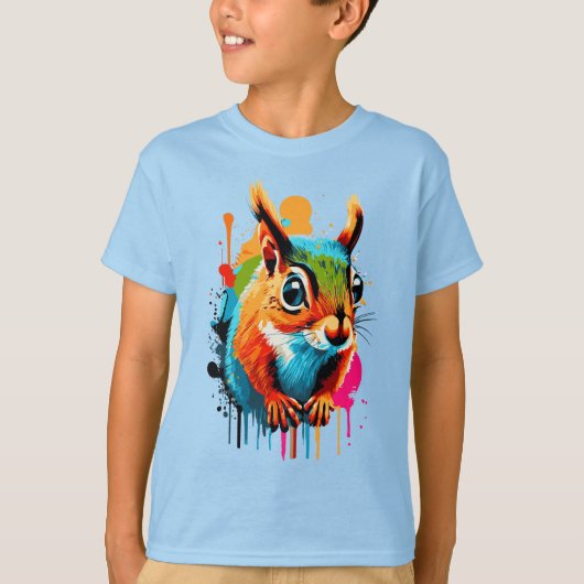 かわいいリスTシャツ – リス齧歯動物 Tシャツ (正面)