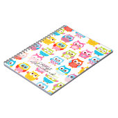 かわいいリトフクロウパーソナライズされたズ ノートブック (左側)