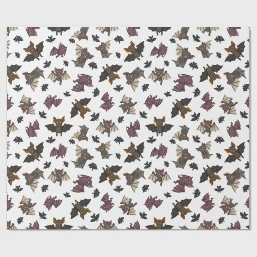 かわいいリトルこうもりパタン ラッピングペーパー (フラット)