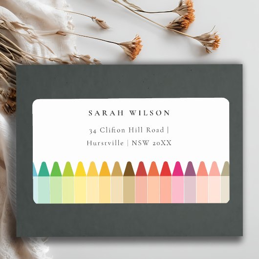 かわいいリトルアーティストクレヨンおもしろいレインボーアドレス ラベル