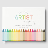 かわいいリトルアーティストクレヨンおもしろいレインボーベビーシャワー ゲストブック (正面)