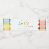 かわいいリトルアーティストクレヨンおもしろいレインボーベビーシャワー ペットボトルラベル (シングルラベル)