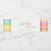 かわいいリトルアーティストクレヨンレインボーエイジ誕生日 ペットボトルラベル (シングルラベル)