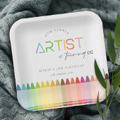 かわいいリトルアーティストクレヨンレインボーエイジ誕生日 ペーパープレート