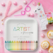 かわいいリトルアーティストクレヨンレインボーエイジ誕生日 ペーパープレート (パーティー)