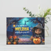 かわいいリトルウィッチスポオクタキュラ誕生日招待 招待状 (スタンド正面)