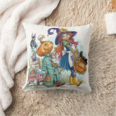 かわいいリトルウィッチハロウィーン装飾用クッション クッション (ブランケット)