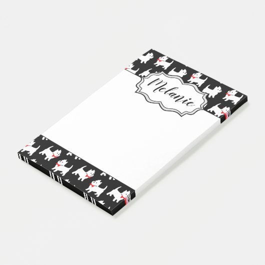 かわいいリトルウェスティ-ウェストハイランドホワイトテリア ポストイット (アングル)