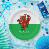 かわいいリトルウェールズベビーレッドドラゴンウェールズ漫画 ペーパープレート (パーティー)