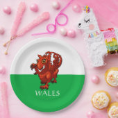 かわいいリトルウェールズベビーレッドドラゴンウェールズ漫画 ペーパープレート (パーティー)