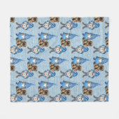 かわいいリトルウォーターのカラー格言 フリースブランケット (正面(横))