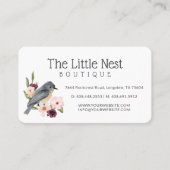 かわいいリトルウォーター色ベビーバード&フローラブランチ 名刺 (正面)