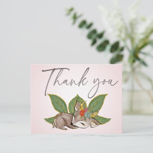 かわいいリトルオーディーグリーンウッドランドワイルドフレンド ポストカード (スタンド正面)