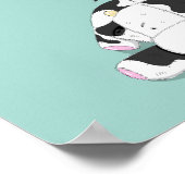 かわいいリトルカウズベビー誕生統計子供部屋プリント ポスター (角)