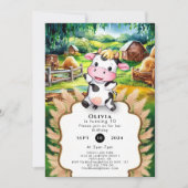 かわいいリトルカウズ誕生日 招待状 (正面)