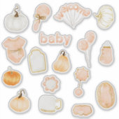 かわいいリトルカボチャ子供部屋ベビーガールシャワー シール (正面)