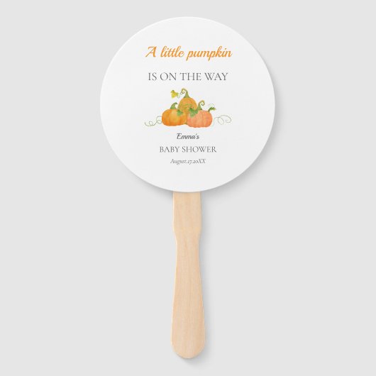 かわいいリトルカボチャ秋ベビーシャワー ハンドファン (正面)
