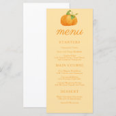 かわいいリトルカボチャ秋ベビーシャワー メニュー (正面/裏面)
