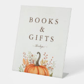 かわいいリトルカボチャ秋秋の赤ちゃんシャワー 台座サイン (正面)