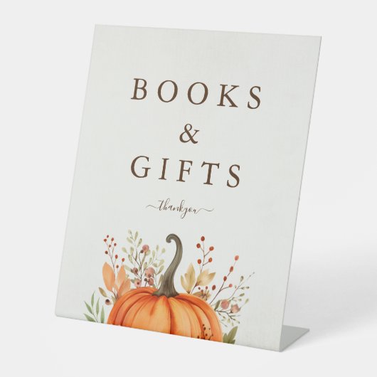 かわいいリトルカボチャ秋秋の赤ちゃんシャワー 台座サイン (正面)