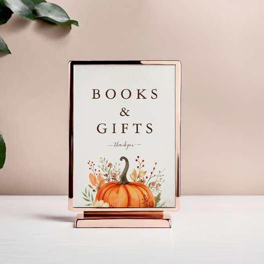 かわいいリトルカボチャ秋秋の赤ちゃんシャワー 台座サイン