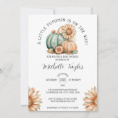 かわいいリトルカボチャ秋秋フローラベビーシャワー 招待状 (正面)