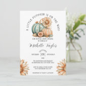 かわいいリトルカボチャ秋秋フローラベビーシャワー 招待状 (スタンド正面)