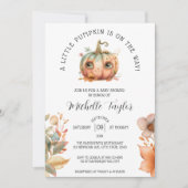 かわいいリトルカボチャ秋秋フローラベビーシャワー 招待状 (正面)