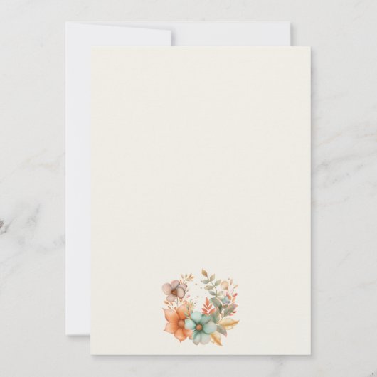 かわいいリトルカボチャ秋秋フローラベビーシャワー 招待状 (裏面)