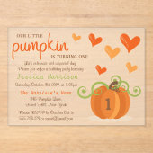 かわいいリトルカボチャ1歳の誕生日 アクリル招待状 (正面)