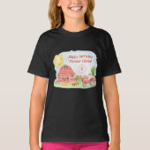 かわいいリトルキッズハッピーバースデー農家ガール Tシャツ (正面)