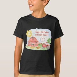 かわいいリトルキッズハッピーバースデー農家ボーイ Tシャツ