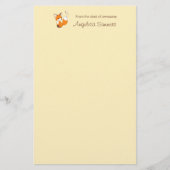 かわいいリトルキツネオンイエロー 便箋 (正面)