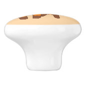 かわいいリトルキツネオンクリーム セラミックノブ (側面)