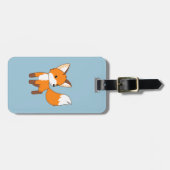 かわいいリトルキツネブルー ラゲッジタグ (正面横)