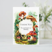 かわいいリトルキノコ誕生日 サンキューカード (スタンド正面)